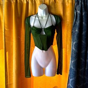 Fashion Nova Melanie Mesh Corset Top